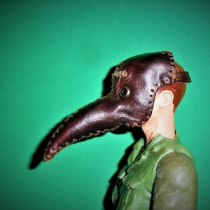 Handmade 1:6 Scale Ooak leather Plague Doctor Mask Suitable for 12 inch Action Figures and Dolls with Suitable head sizes