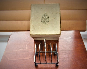 Rare Vintage EPNS Toast Rack in Ronaldshaw Lodge No 5276 Box Masonic Coat of Arms  Freemason