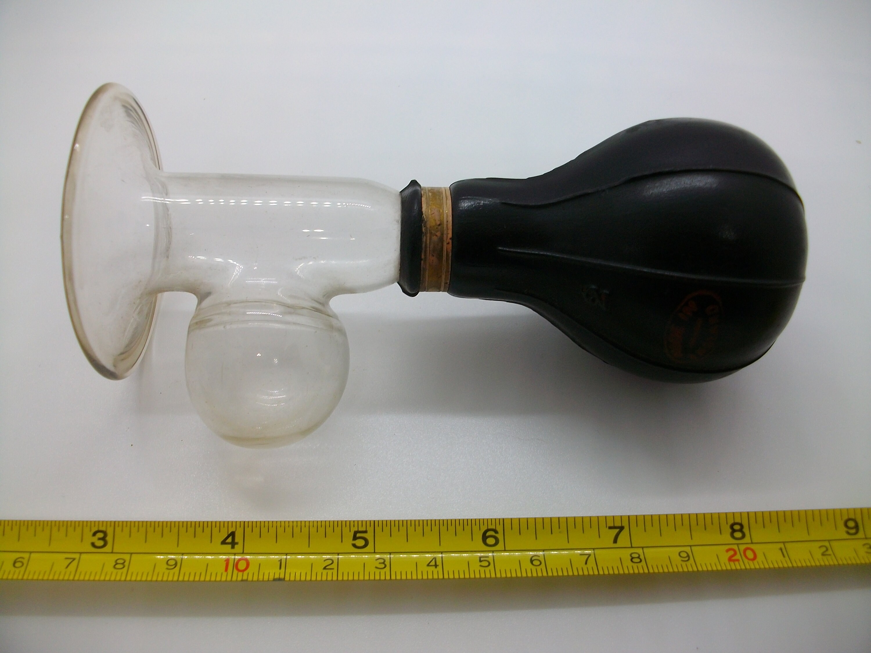 Antique Breast Pump Milk Extractor Glass and Rubber with brass Etsy