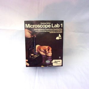 Vintage 1970s Thomas Salter Science Microscope Lab 1 + tools + Slides in original box Scientific Medical Equipment Biology + Experiment Book