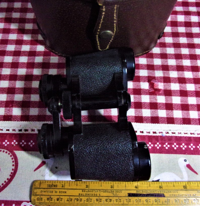 Vintage Boots Binoculars Coated Optics Lenses 8 X 30 in Brown Leather
