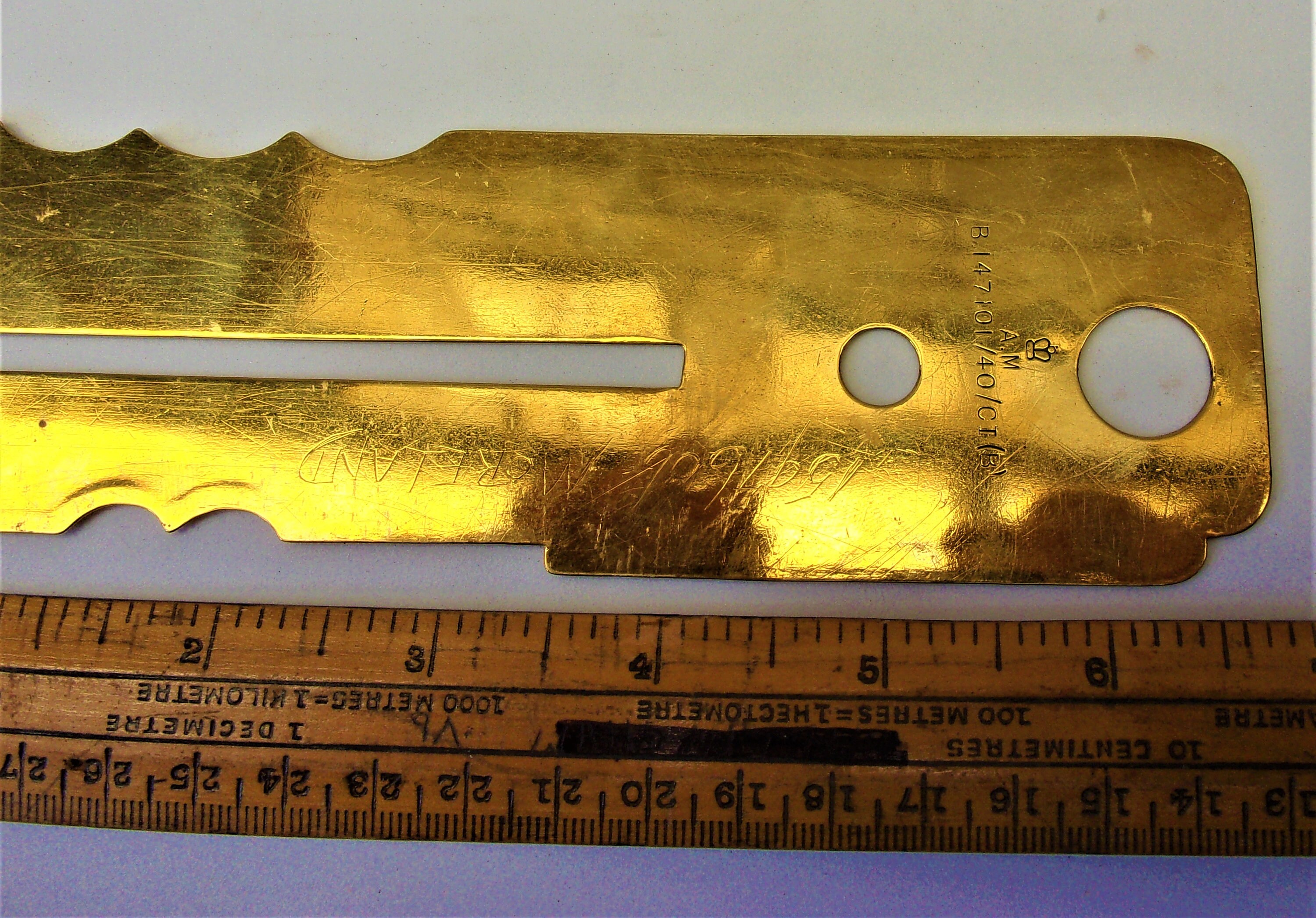 Rare Original Vintage British Army Brass Button Stick WW2 Style With