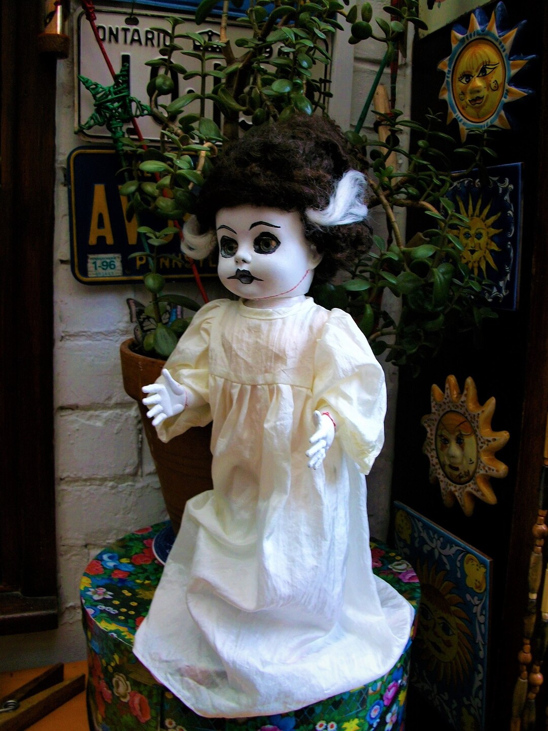 Bride of Frankenstein Horror Doll Made From a Vintage 1950s - Etsy