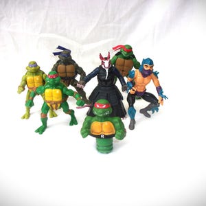 Vintage Teenage Mutant Ninja Turtles Donatello Raphael + Master Splinter + Shreader Enemy 5&quot; figurki akcji Mirage Studios Playmates TMNT