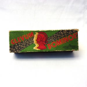 Rare Vintage 1950s Glevum Games Dominoes Vintage Game Made in England  Dominoes Wooden Game Pub and Club Game