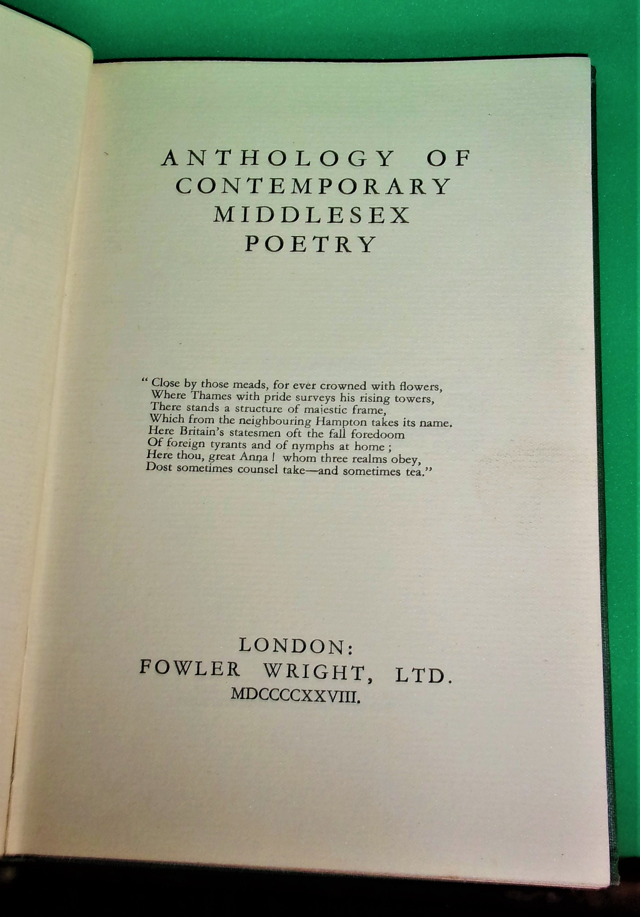 Vintage 1928 Poetry Book the Country Series of Poetry IX Anthology of