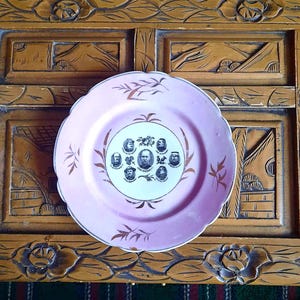 Antique Boer War Commemorative Plate: Continental Lustreware Porcelain