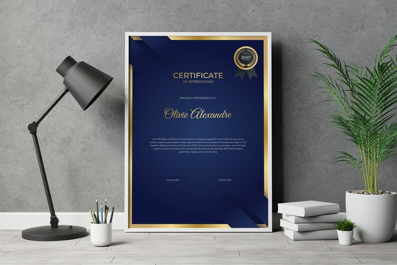 Set of 2 EDITABLE Certificate of Achievement, Printable Achievement ...