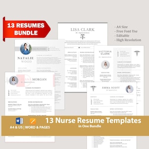 Nursing Resume Template for Word & Pages, ATS Friendly Registered Nurse Resume, Remote Nurse, New Grad Nurse Practitioner Resume Template