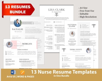 Nursing Resume Template for Word & Pages, ATS Friendly Registered Nurse Resume, Remote Nurse, New Grad Nurse Practitioner Resume Template