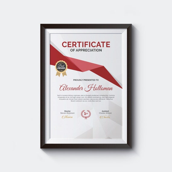 Printable Certificate Certificate Template EDITABLE Blank | Etsy