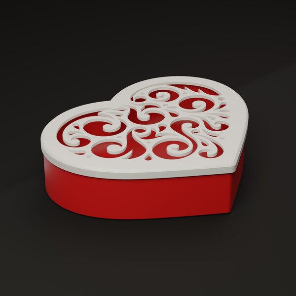 Boîte en forme de cœur personnalisable / cadeau Saint Valentin, fête des mères / impression 3D