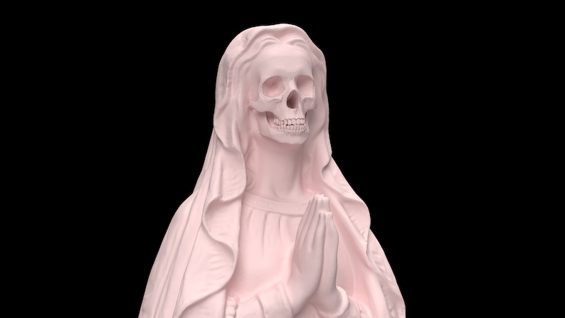 Virgin skull, skeleton / pop decoration / curiosity cabinet / 3D printing image 1