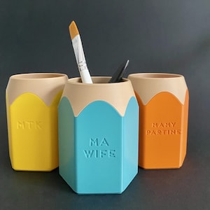 Pot à crayons personnalisable - Cadeau parfait - impression 3D