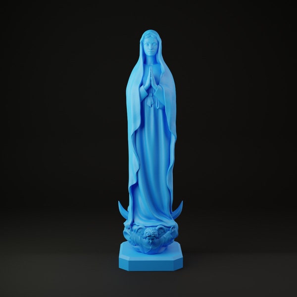 Statuette Vierge Marie colorée sur socle / décoration pop / impression 3D