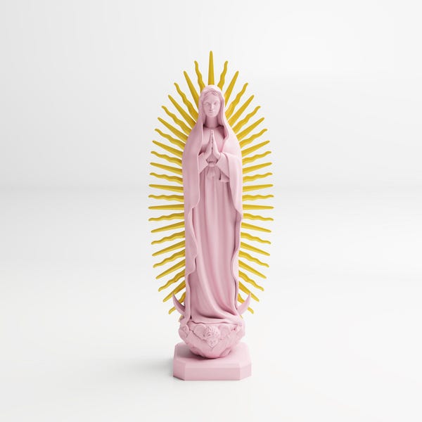 Two-tone Virgin of Guadalupe - customizable statuette - original decoration - 3D printed
