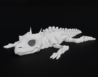 Squelette de lézard, dragon flexible / Flexi Skull / impression 3D / cabinet de curiosités