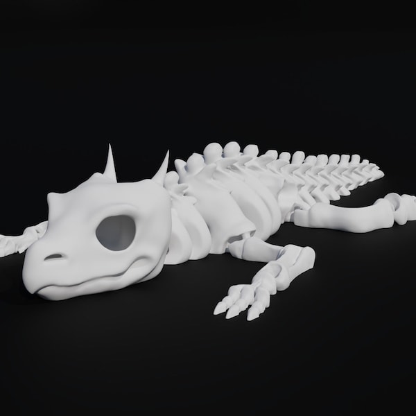 Squelette de lézard, dragon flexible / Flexi Skull / impression 3D / cabinet de curiosités