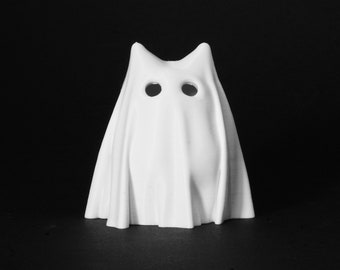 Ghost Cat tealight holder / free LED candle / 3D printing