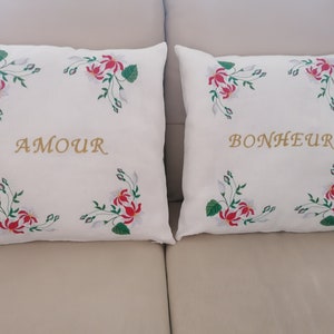 Embroidered cushion