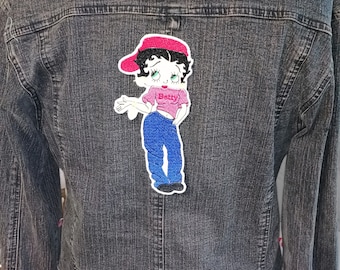 ICEBERG Betty Boop Embroidered Jeans W26 - Made In Italy - Rare Y2K Vintage - Foto 8