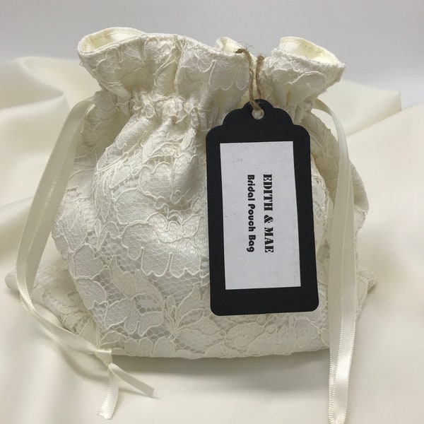 Bridal Bag / Ring Bearer pouch bag / Dog of honour / Vintage Wedding / Lace Bridal Bag / Vintage Flower Girl / Bridesmaid Bag / Confetti Bag