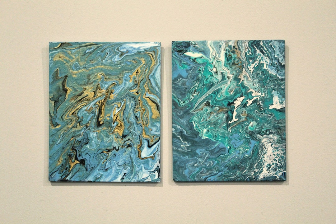 Ocean Waves Acrylic Painting on Canvas (10x8 In) - Etsy