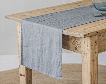 Linen Table Runner – Crafted from Natural Linen, Softly Washed, Textured, Ideal for Rustic Dining, Minimal Home & Eco Table Setting.