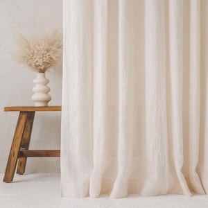 Lightweight Linen Sheer Curtain | Natural Sheer Curtain for a Soft, Airy Look | Elegant and Minimalist Curtain for Living Room or Bedroom
