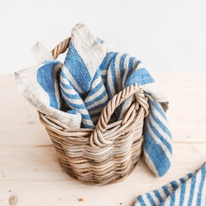 Set of 2 rustic linen towels, Striped kitchen towels, French style linen towels, Vintage hand towels, Natural towels in various patterns.