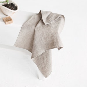 Natural linen towels - set of 2, Undyed linen towels, Rustic linen towels with loop, Organic bath towels, Linen hand towels, Guest towels.