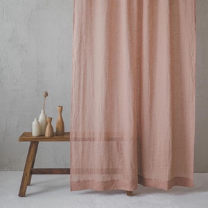 Linen Sheer Curtain - Natural Light, Filtering Drapes, Eco-Friendly, Elegant Curtain for Living Room or Bedroom, Soft Drapes, Airy Look.
