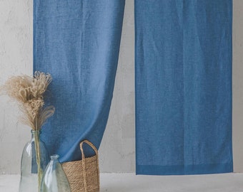 Cortina Noren de lino - Divisor de puerta japonés / Cortina de lino natural para decoración minimalista del hogar / Decoración que filtra la luz