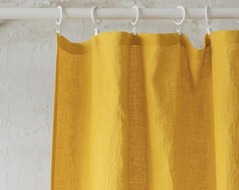 Natural Washed Linen Curtains in Various Colors, Softened Linen Window Panel with Simple Hem, Handmade Curtain for Living Room or Kitchen.