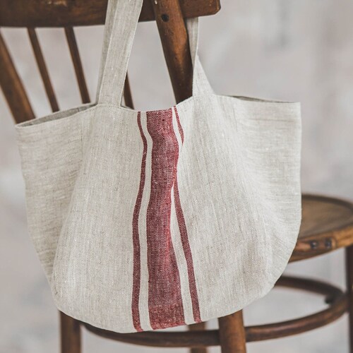 French Style Linen Bag Vintage Linen Bag Small Linen Tote - Etsy