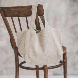 Kleine Leinentasche, Natürliche Leinenhandtasche für Frauen und Männer, Kleine Leinentasche, Umweltfreundlicher Sommerbeutel, Handgemachte Leinentasche, Zero Waste Tasche.