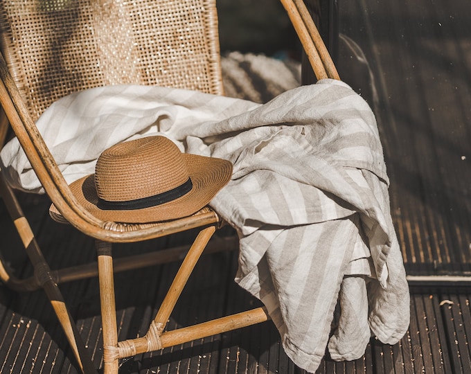Couverture en lin doux, Couverture d’été en lin biologique, Couverture en lin blanc, Couverture en lin d’extérieur, Couverture en lin de camping, Couverture de pique-nique.