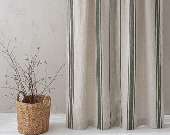 Cortina de lino de estilo francés, tratamientos de ventanas de lino, cortina de bolsillo de varilla de lino, cortina de lino natural de granja, cortina de lino personalizada.