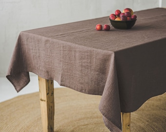 Linen tablecloth in various colors, Custom size linen tablecloth, Organic linen tablecloth, Natural dining tablecloth, Handmade tablecloth.