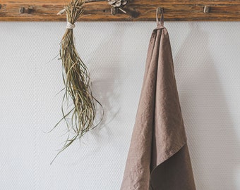 Cocoa linen tea towels, natural linen kitchen towels, Set of plain linen tea towels, Eco-friendly linen hand towels, High-quality towels.