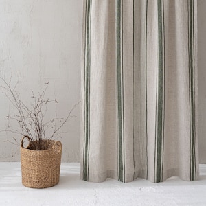 French style linen curtain, Linen window treatments, Linen rod pocket curtain, Farmhouse natural linen curtain, Custom linen curtain.