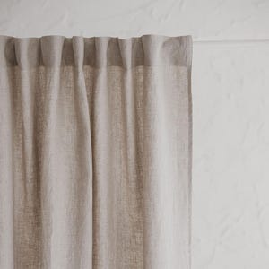 Natürlicher Leinenvorhang mit multifunktionalem Überschriftband – benutzerdefinierte Größe Fenstervorhang, handgefertigte Leinenvorhänge für Schlaf- und Wohnzimmer.