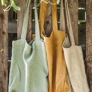 Leinen Einkaufstasche in verschiedenen Farben, Natürliche Leinentasche, Sommertasche, Lässige Leinentasche für den täglichen Gebrauch, Leinen Umhängetasche für Damen und Herren.