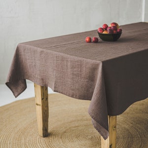Linen tablecloth in various colors, Custom size linen tablecloth, Organic linen tablecloth, Natural dining tablecloth, Handmade tablecloth.