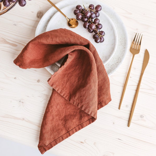 Burnt Orange Napkins Etsy