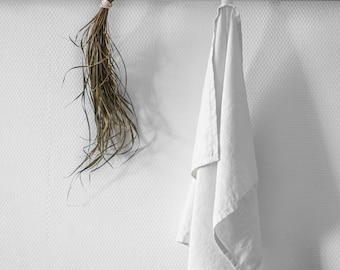 Set of 2 Midweight Linen Tea Towels – Eco-Friendly and Absorbent Kitchen Towels | Available in Multiple Colors | Off White Hand Towels.