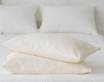 100% Linen Pillowcase with Envelope Closure | Soft, Natural, Eco-Friendly Bedding | Handmade, Hypoallergenic, Sustainable Pillow Cover.