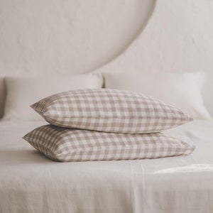 100% Natural Linen Pillowcase - Soft, Breathable, and Hypoallergenic Bedding - Available in Multiple Colors & Sizes for a Cozy Sleep.