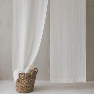 Off White Linen Noren Curtain, Handcrafted Japanese Room Divider, Elegant & Versatile Home Decor, Soft Linen Doorway Hanging.