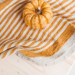 Yellow linen towels - set of 2, Rustic kitchen towel, Striped linen towels in various colors, Thick linen towels, Organic linen hand towels.